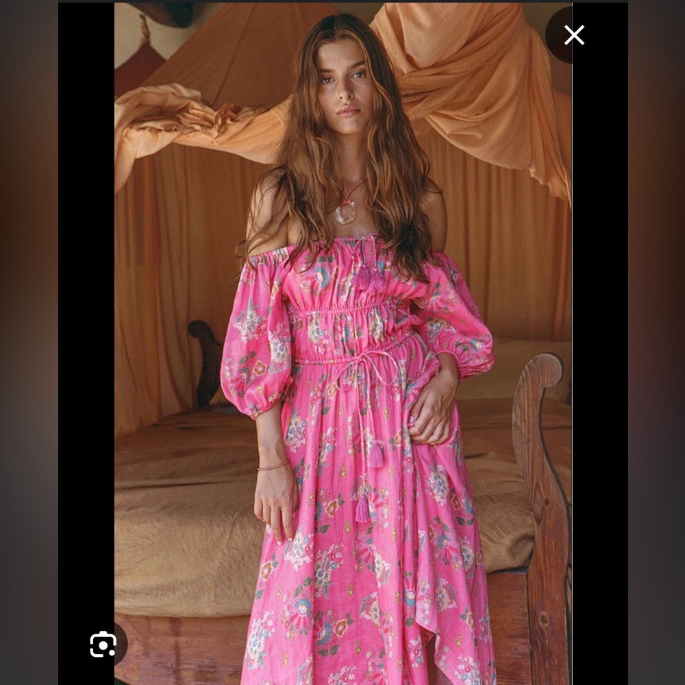 SPELL-Solstice Linen Soirée Dress